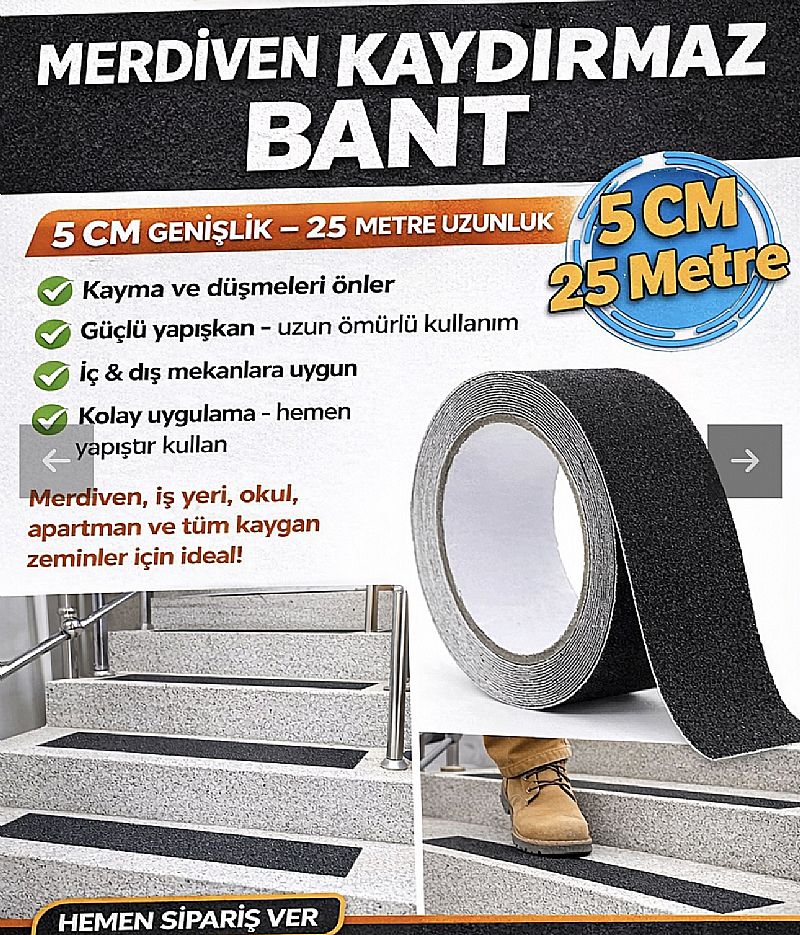 Kayd�rmaz bant 5CM 25 Metre